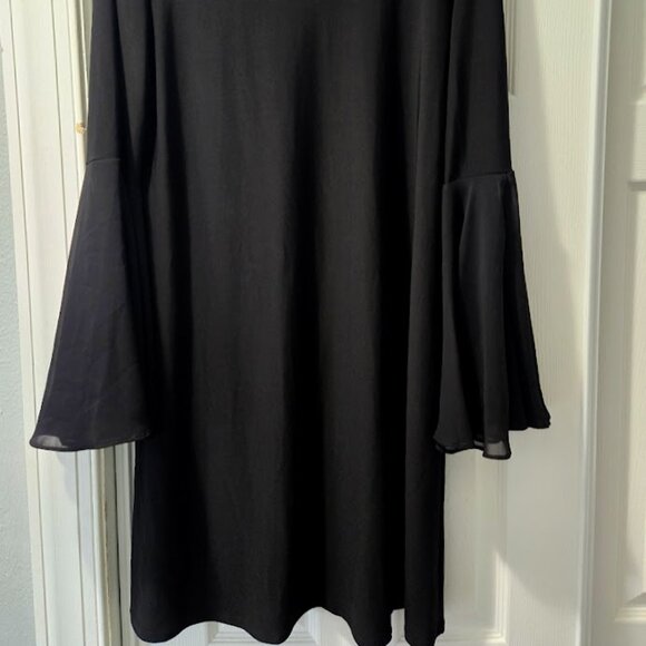 MSK black dress with beautiful long flared sleeves XL - Picture 2 of 5